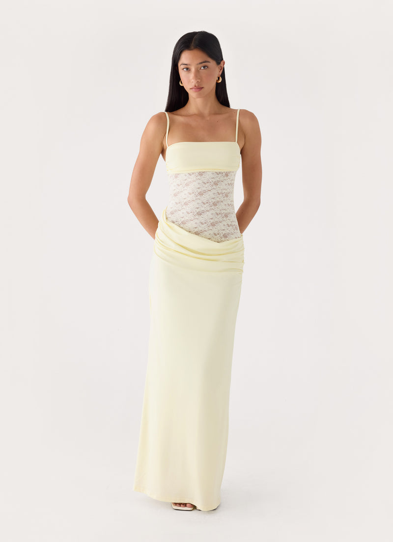 Emesy Lace Maxi Dress - Yellow