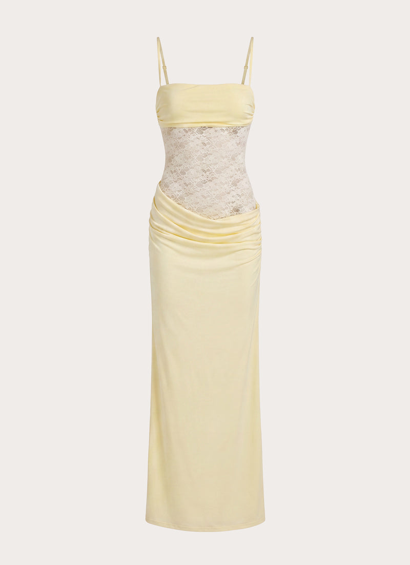 Emesy Lace Maxi Dress - Yellow