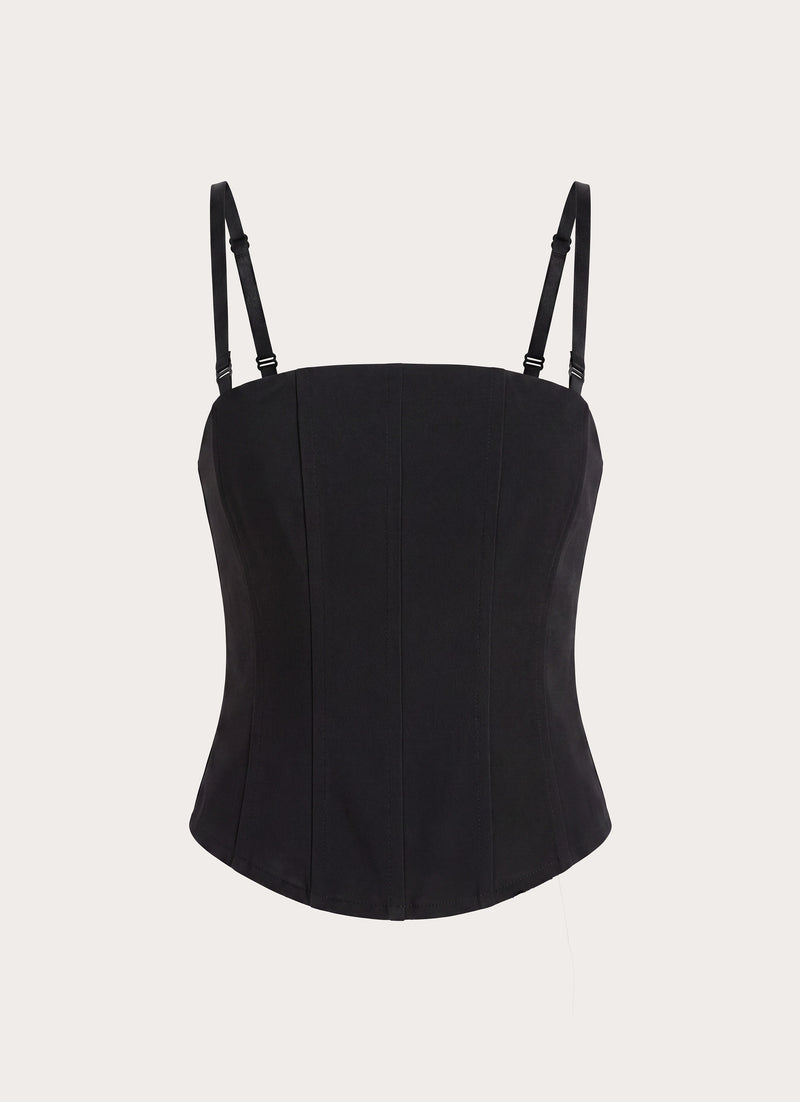 Emmaleigh Removable Strapless Mesh Corset Top - Black