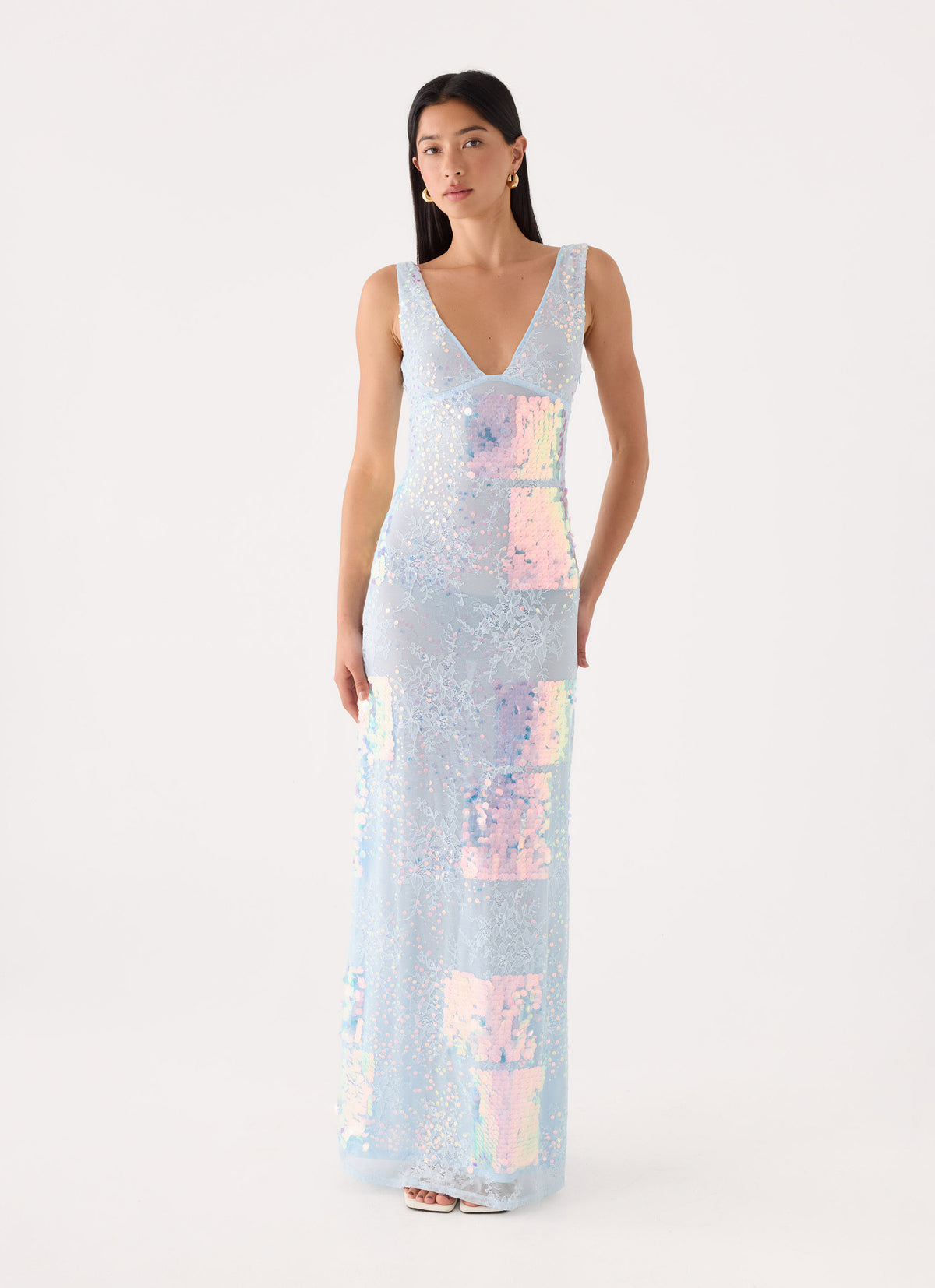 Erinah Sequin Maxi Dress - Blue