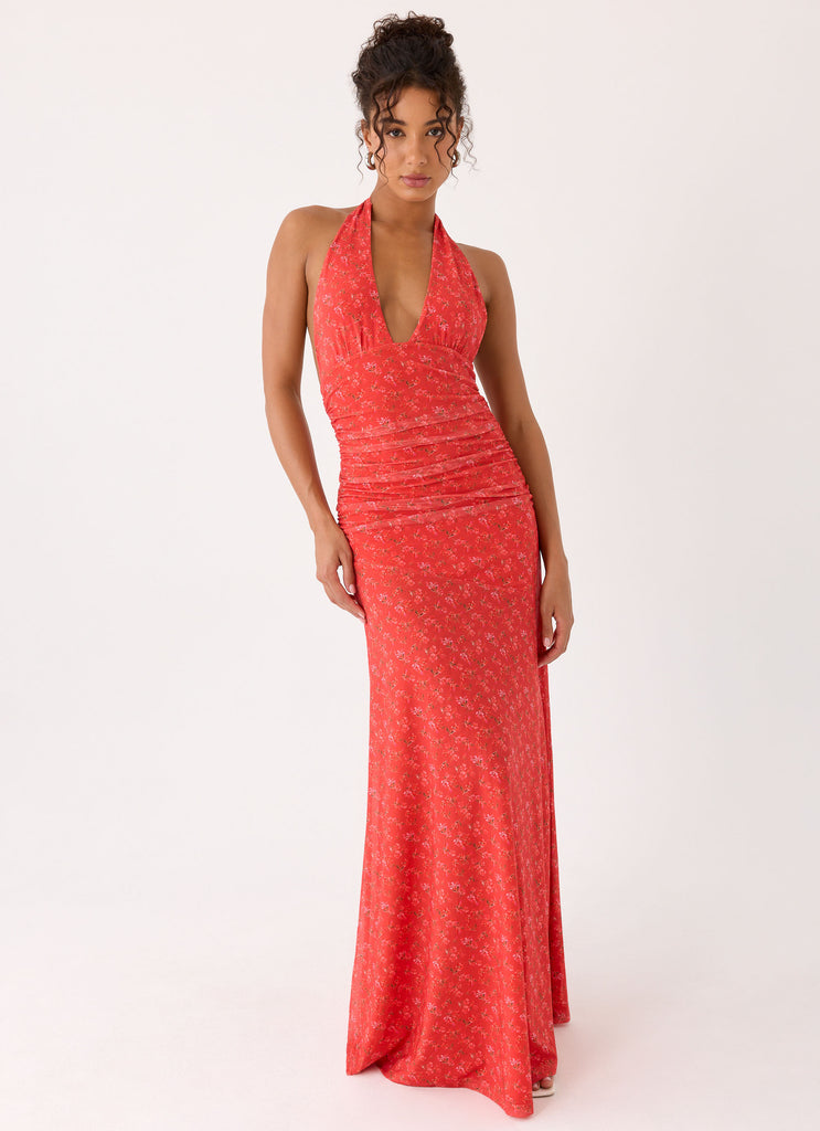 Esme Maxi Dress - Magenta Red Rose