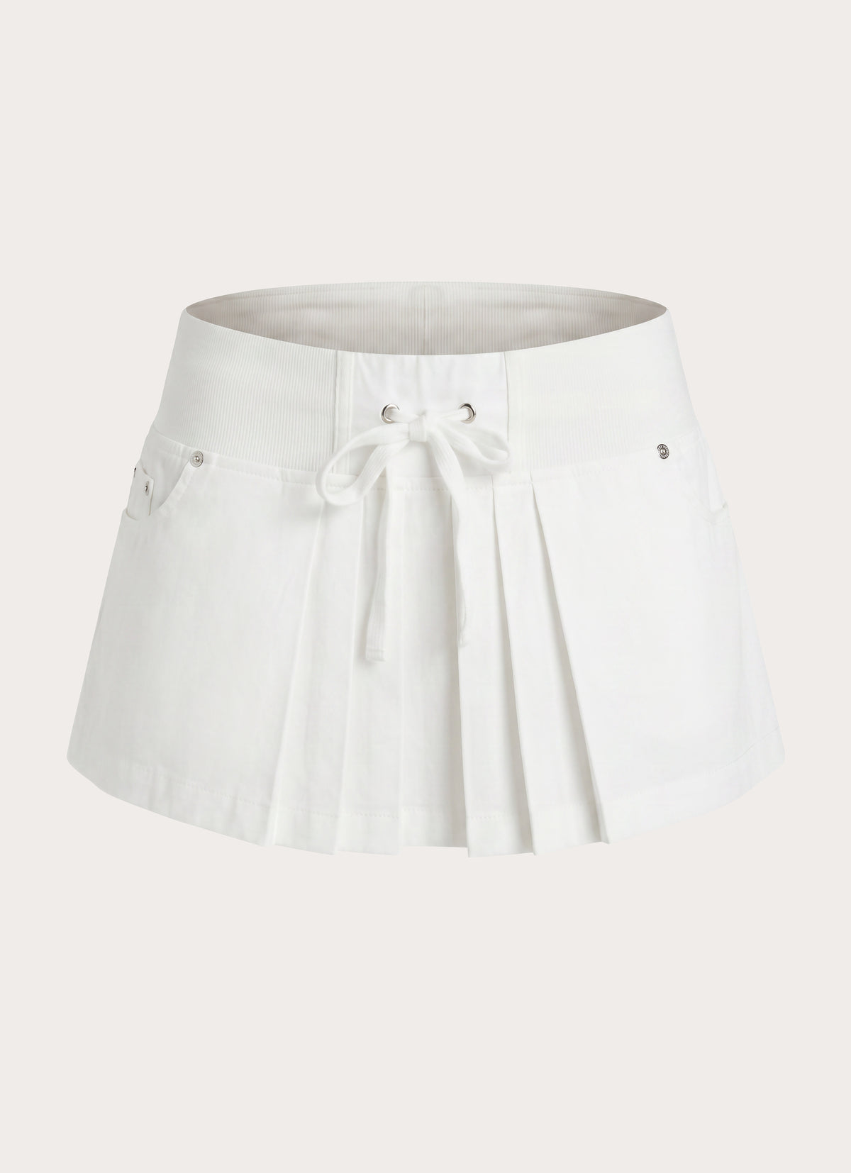 Evrin Cargo Mini Skort - White