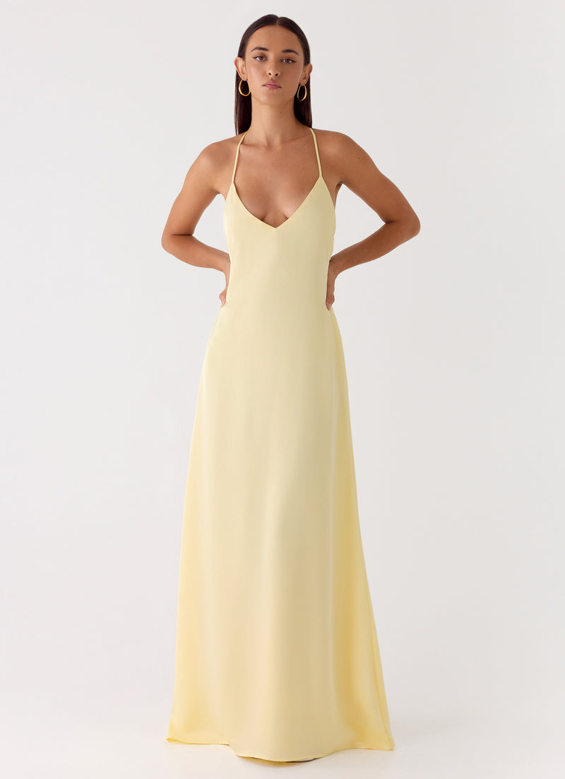 Fine Line Maxi Dress - Yellow