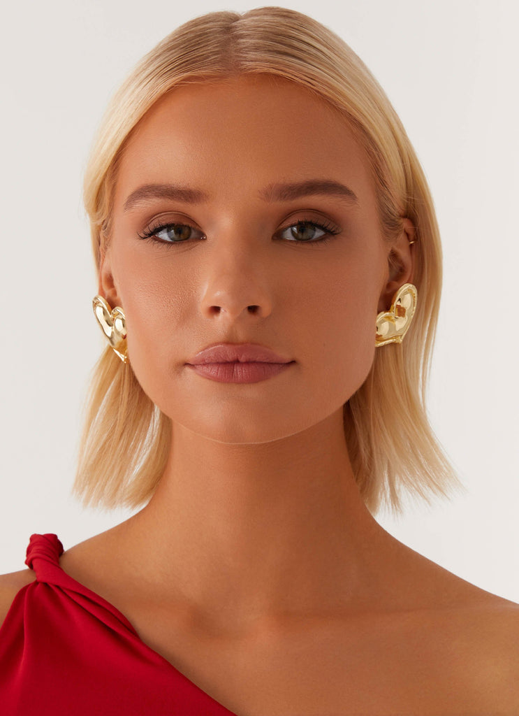 Fliss Heart Earrings - Gold