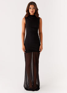 Fondly Mesh Maxi Dress - Black