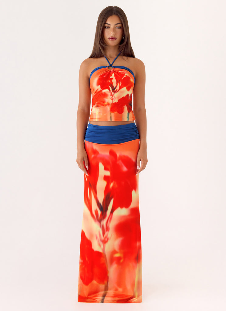 Fraser Halter Top - Sunburnt Petal