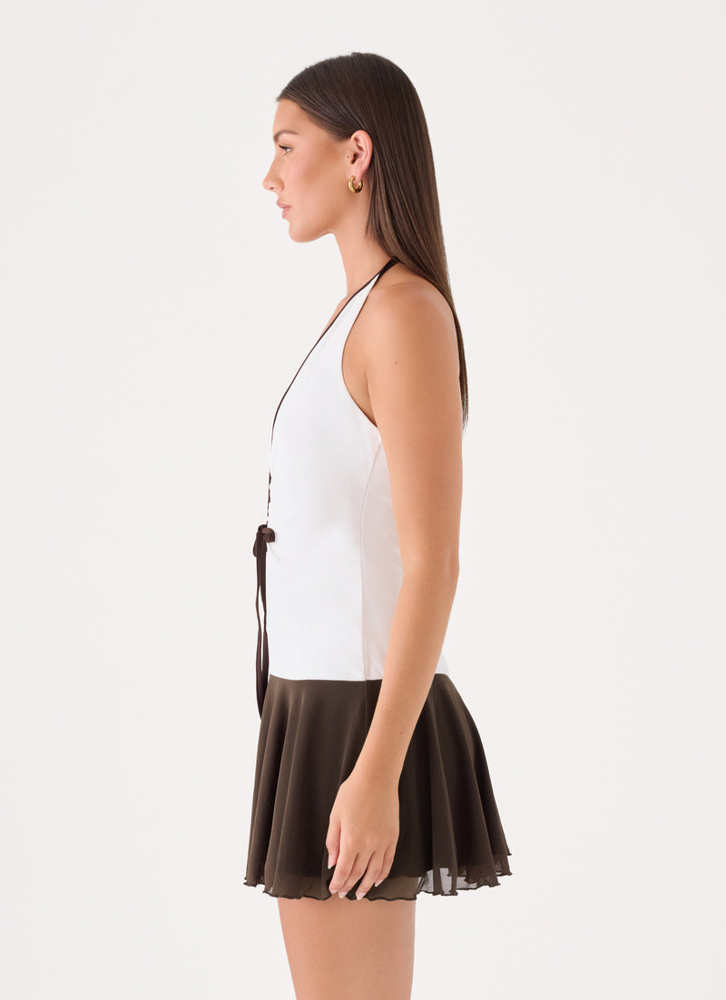 Galina Halter Mini Dress - Ivory