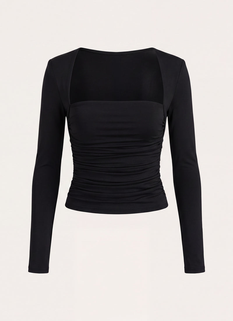 Georgia Long Sleeve Top - Black