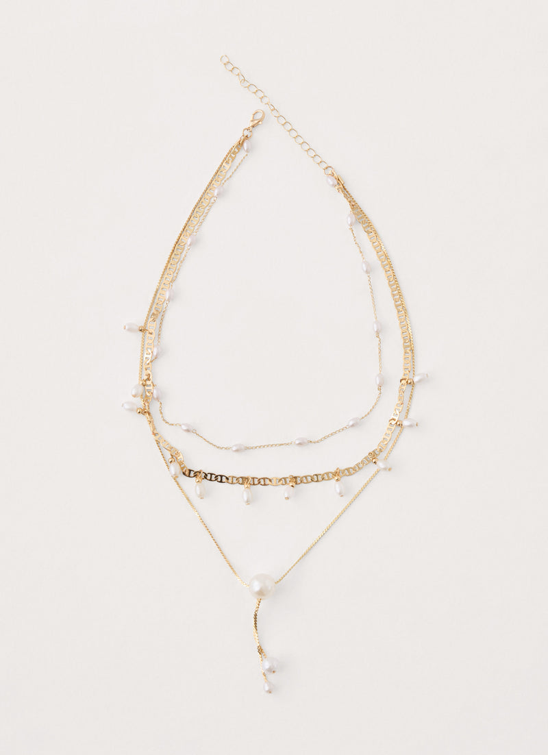 Gigi Pearl Necklace Stack - Gold
