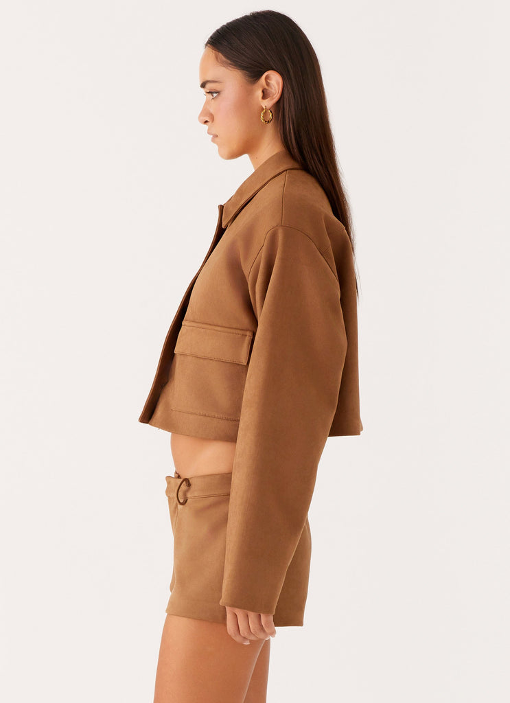 Gio Crop Jacket - Brown