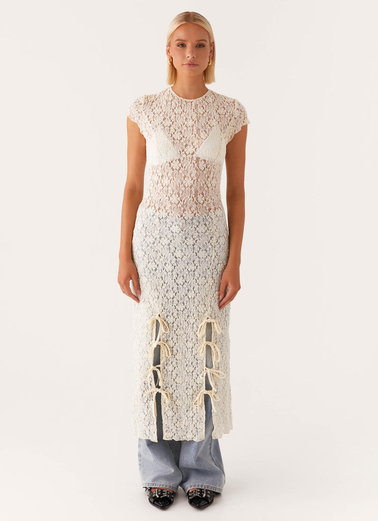 Gisele Lace Midi Dress - Ivory