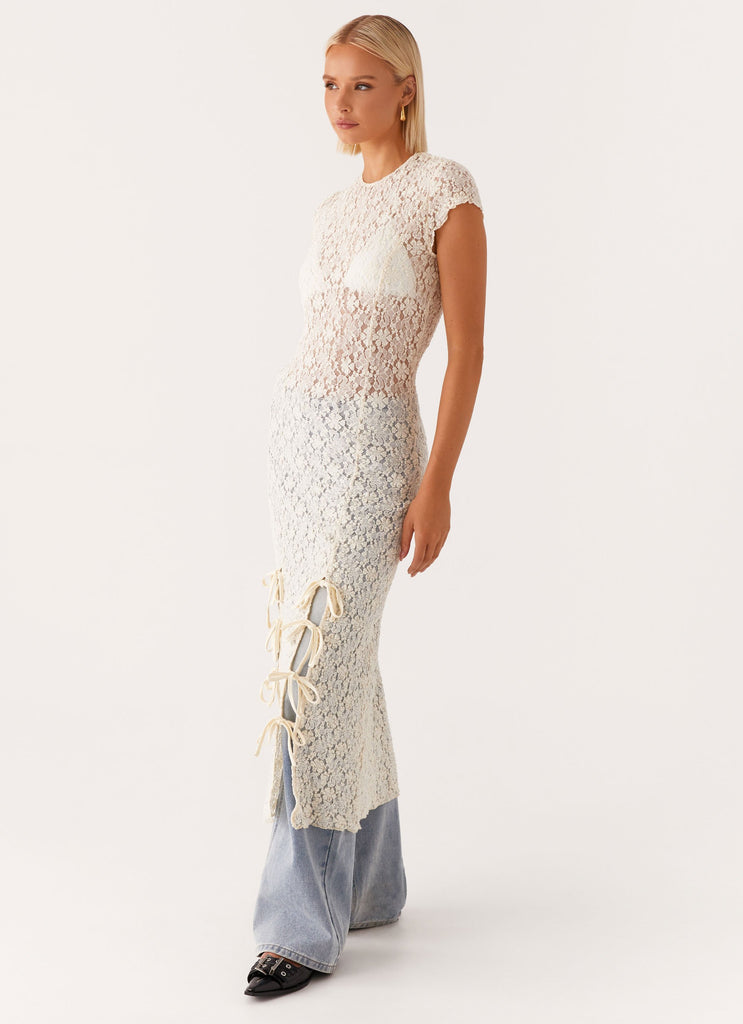 Gisele Lace Midi Dress - Ivory