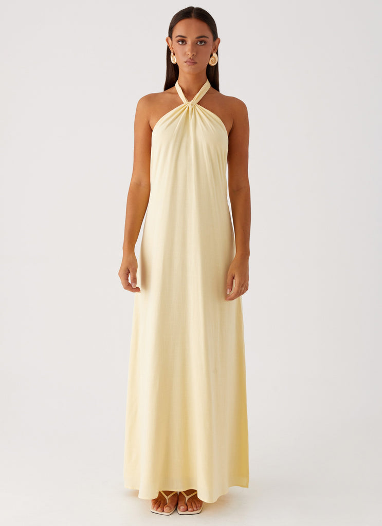 Golden Child Linen Maxi Dress - Yellow