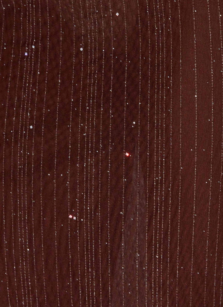 Haylan Sparkle Mesh Maxi Dress - Chocolate