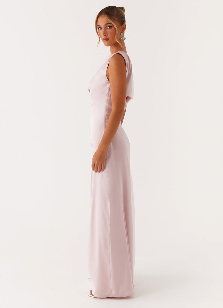 Heart Of Glass Satin Maxi Dress - Pink