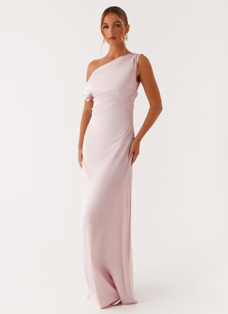 Heart Of Glass Satin Maxi Dress - Pink