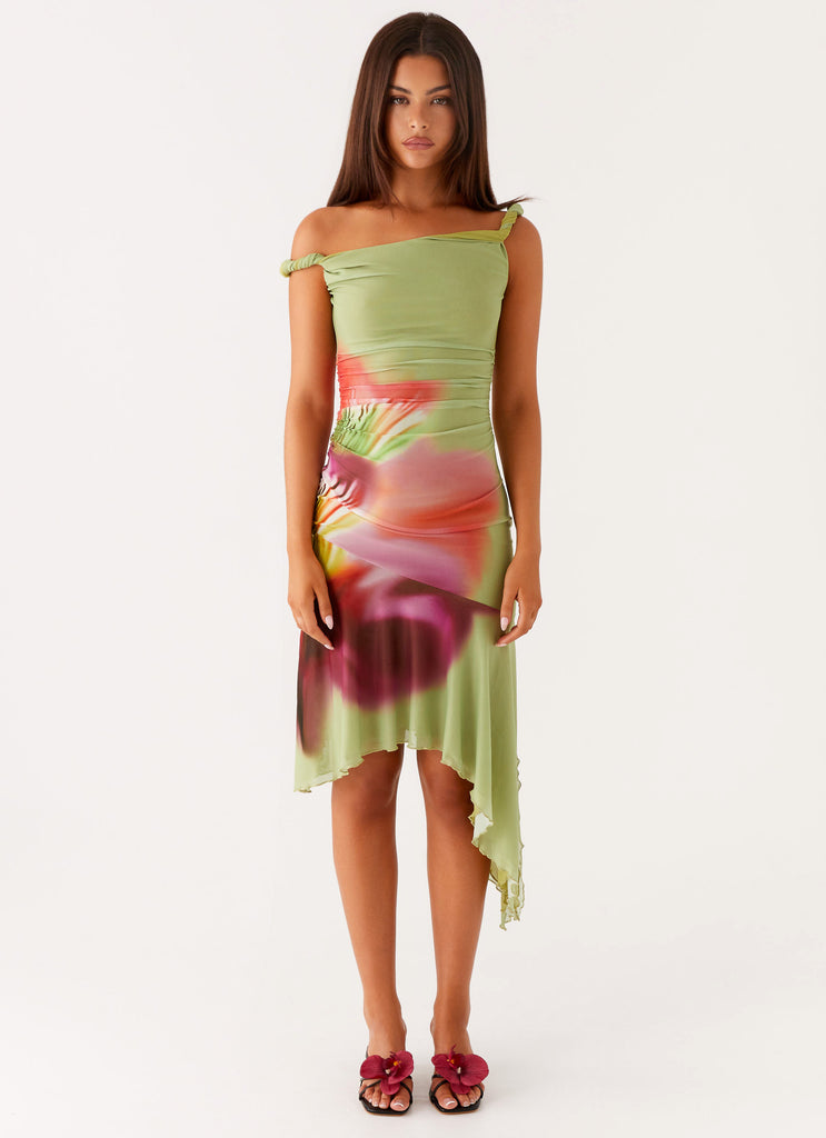 Huntah Midi Dress - Green Tropical