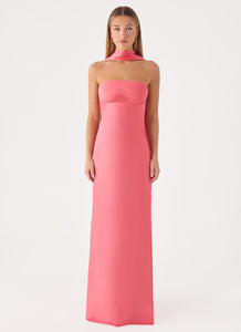 Hush Maxi Dress - Coral Red