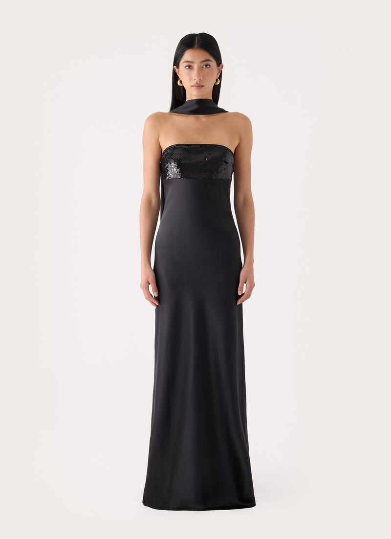 Hush Sequin Maxi Dress - Black