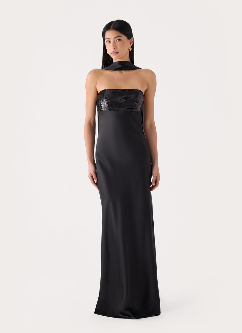 Hush Sequin Maxi Dress - Black