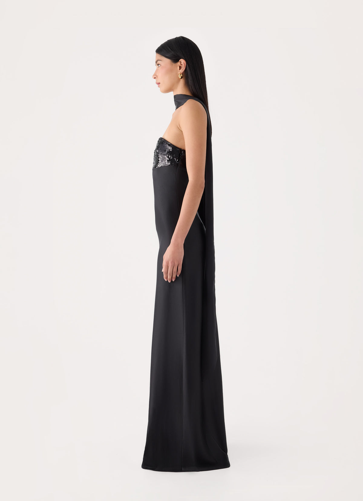 Hush Sequin Maxi Dress - Black