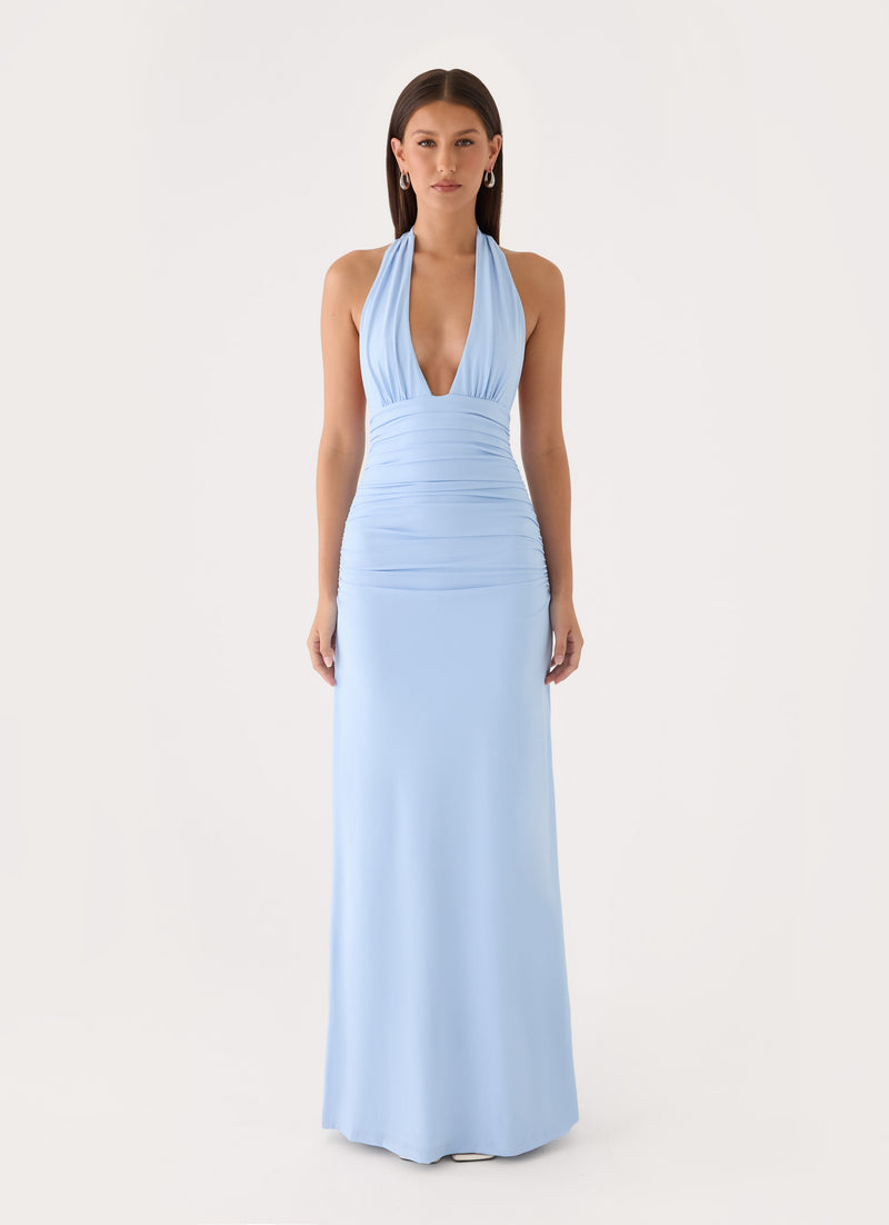 Ilaria Halter Maxi Dress - Powder Blue