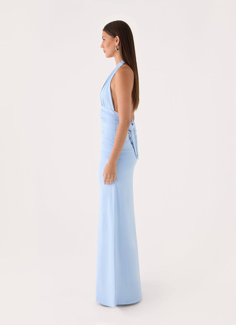 Ilaria Halter Maxi Dress - Powder Blue