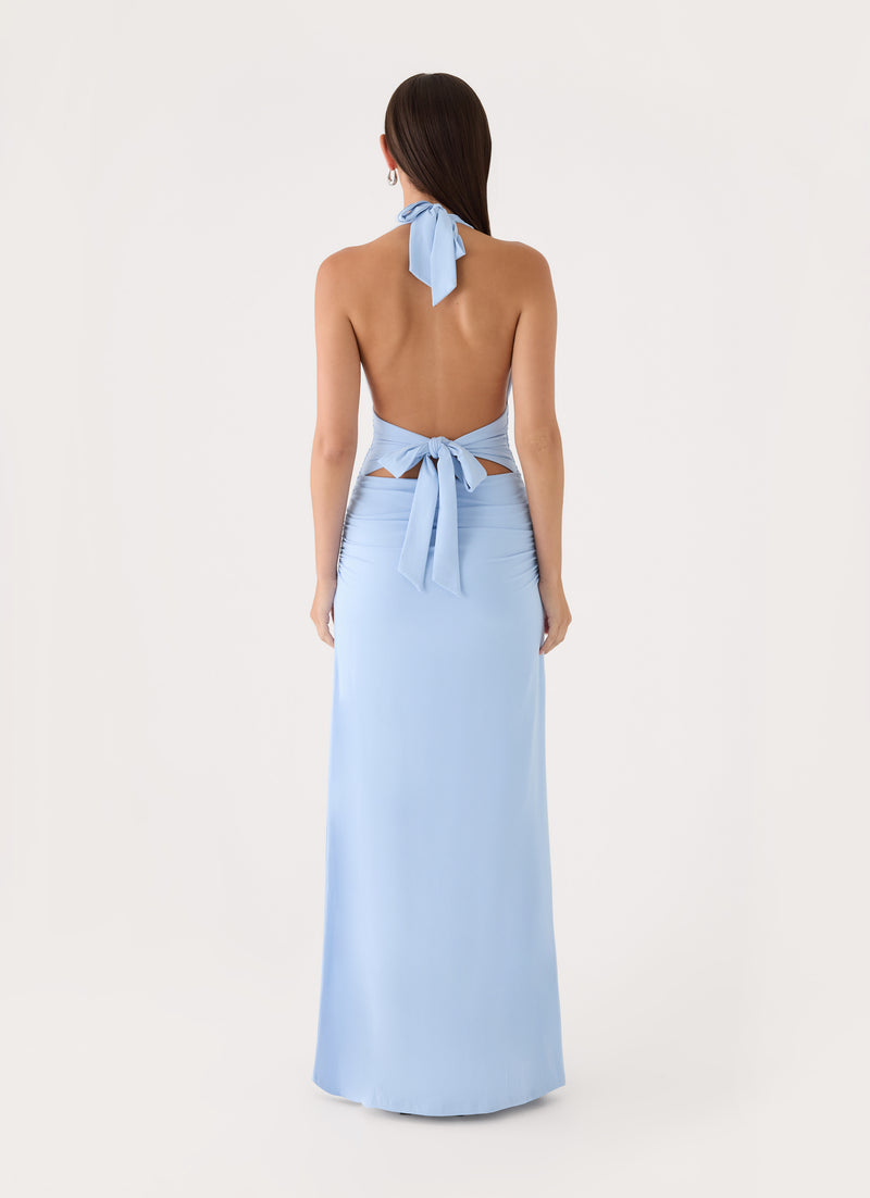 Ilaria Halter Maxi Dress - Powder Blue