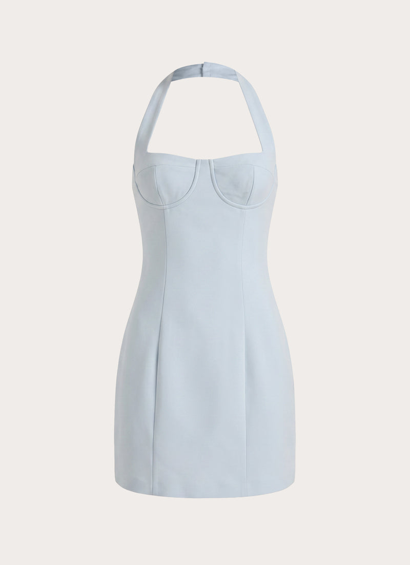 Indira Halter Mini Dress - Blue
