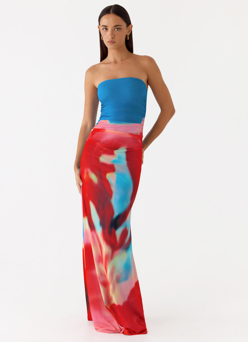 Iroha Strapless Maxi Dress - Twilight Petal