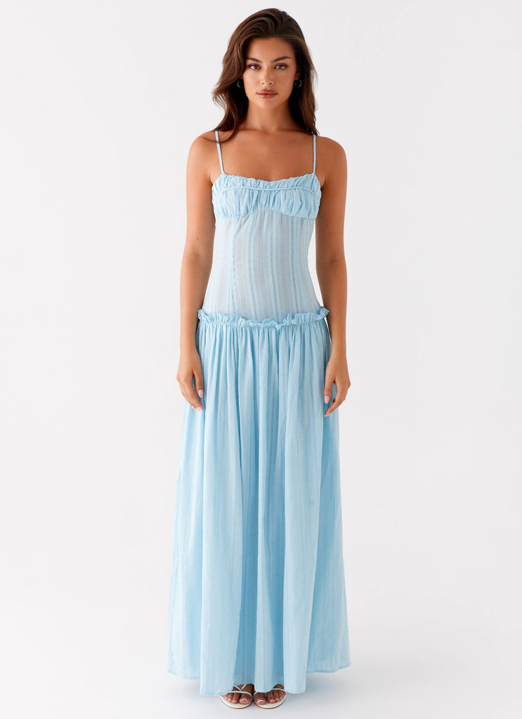 Jacinda Drop Waist Maxi Dress - Blue