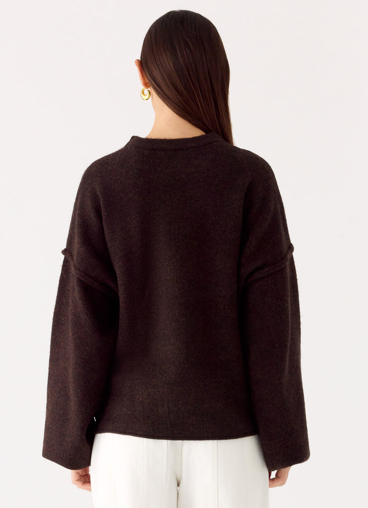 Jack Oversized Knit Sweater - Chocolate