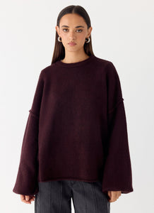 Jack Oversized Knit Sweater - Plum