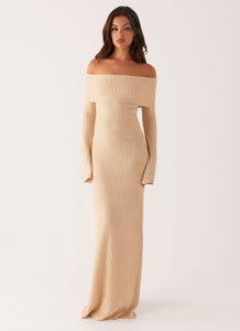 Jacqueline Knit Maxi Dress - Beige