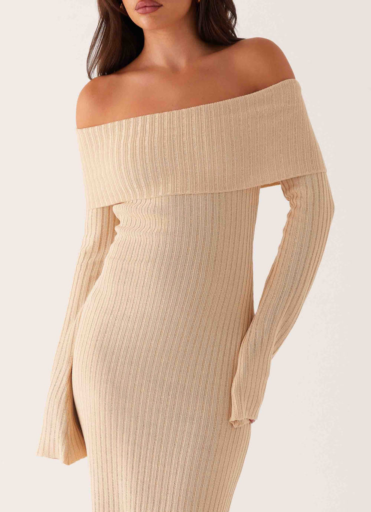 Jacqueline Knit Maxi Dress - Beige