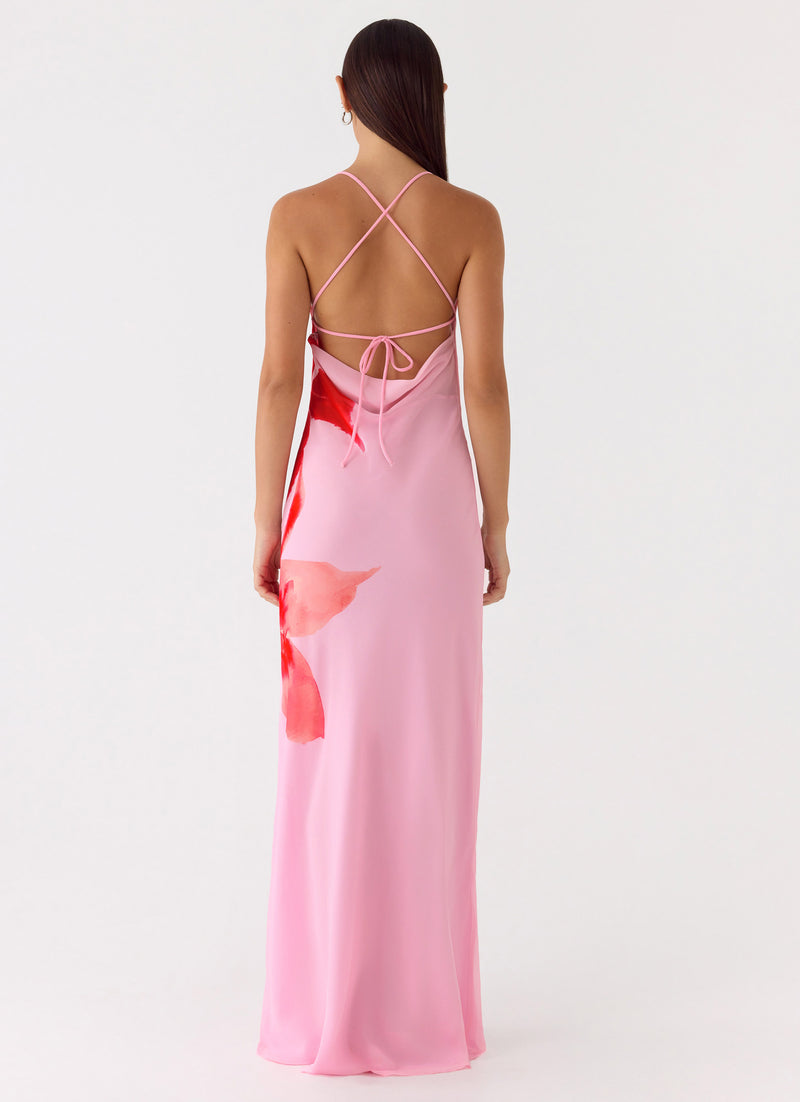 Jasmyn Cowl Maxi Dress - Pink Petal
