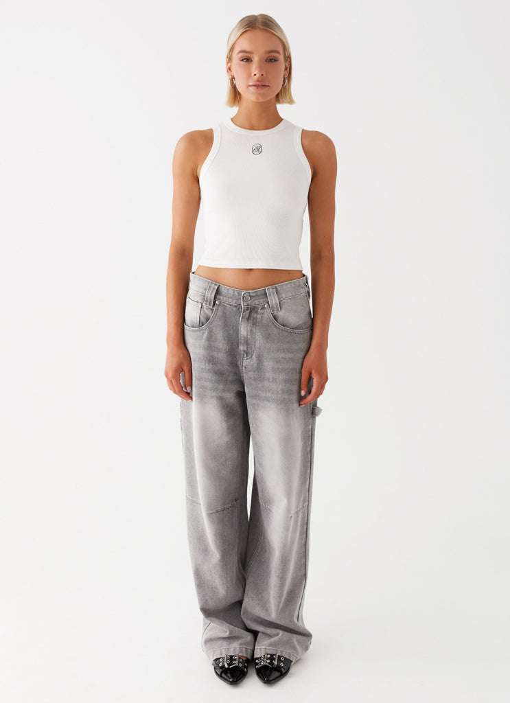 Womens Jaylie Denim Jeans in the colour Light Wash in front of a light grey background