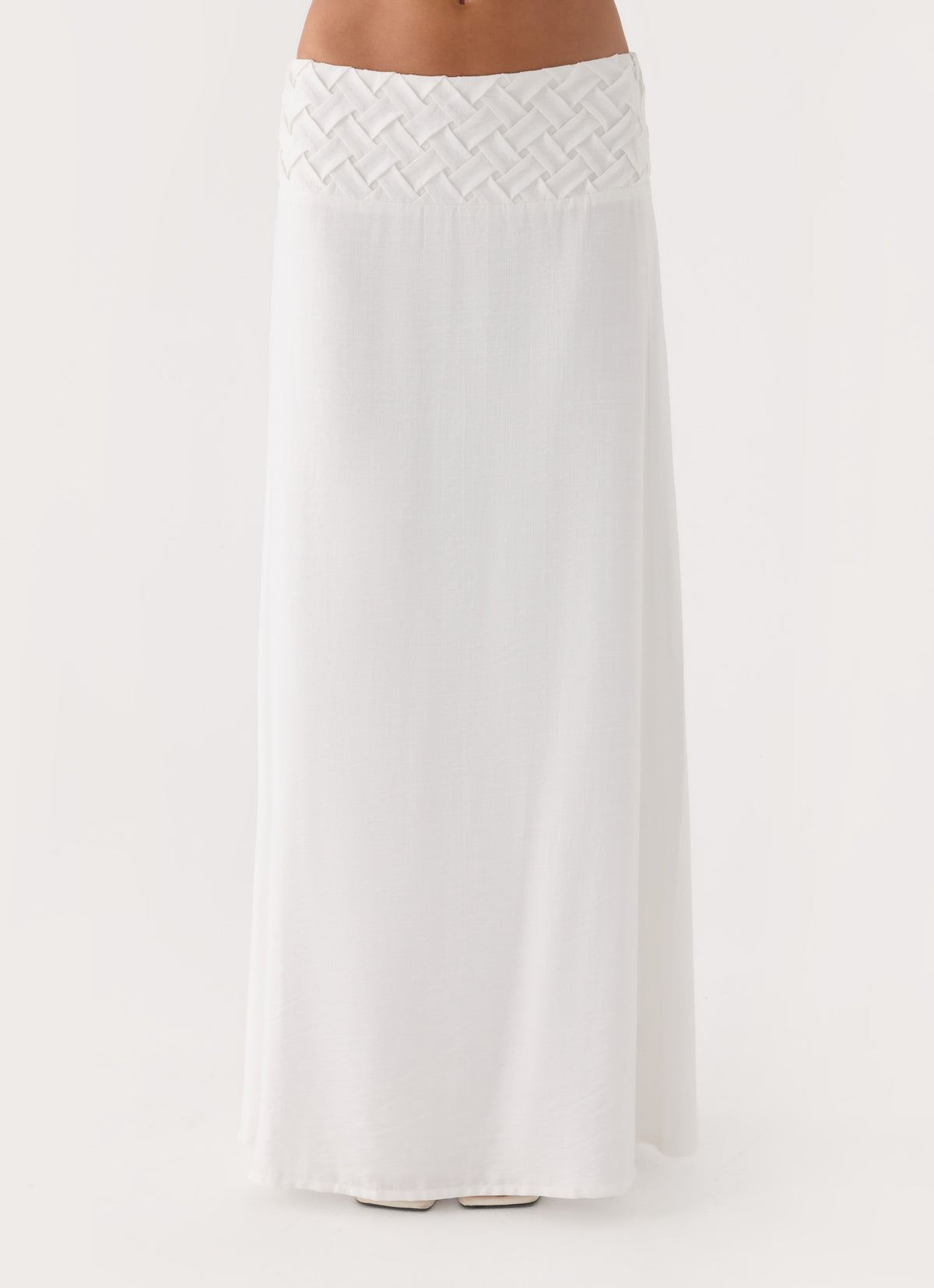 Jenna Crinkle Maxi Skirt - White
