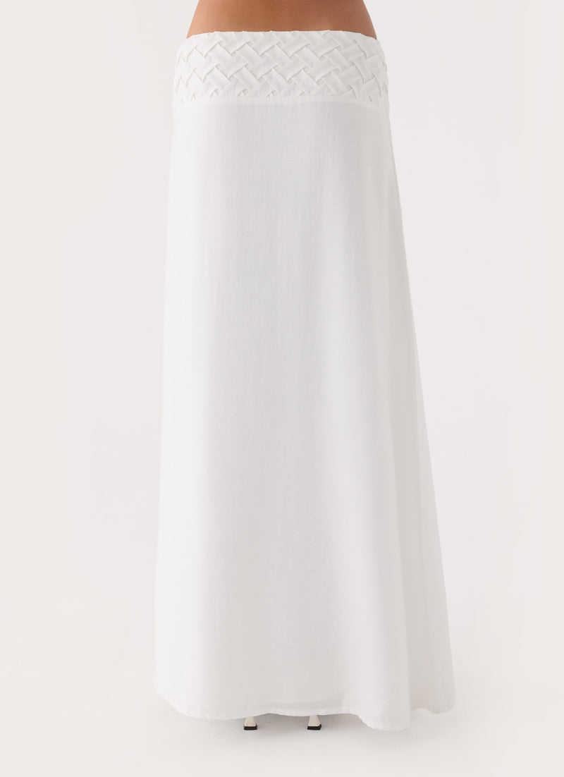 Jenna Crinkle Maxi Skirt - White