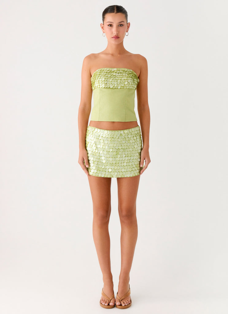 Jennie Beaded Mini Skirt - Green