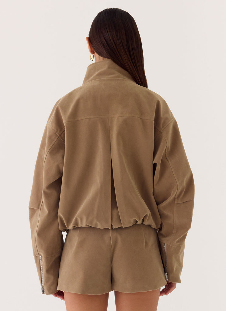 Jeremy Faux Suede Shorts - Taupe