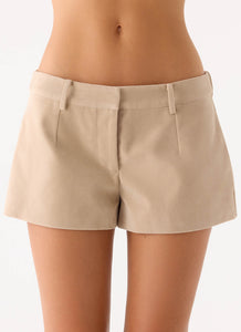 Jeremy Faux Suede Shorts - Cream