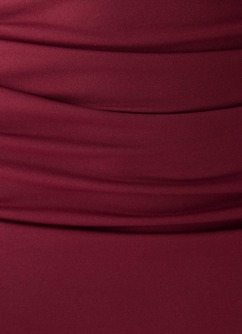 Jess Draped Maxi Dress - Maroon