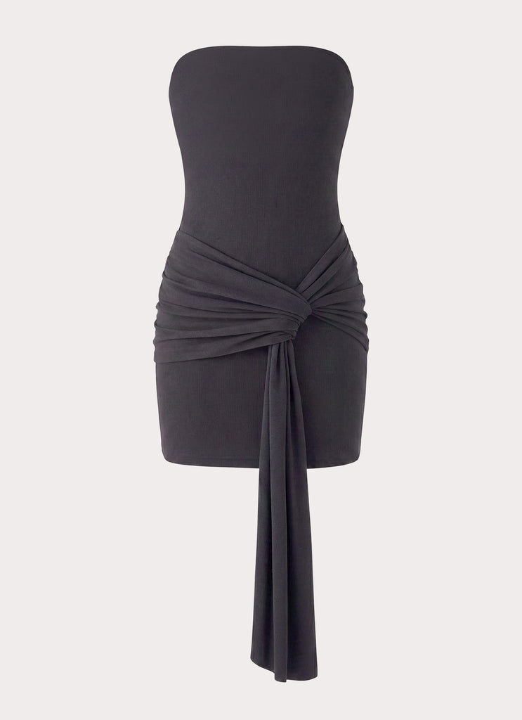 Jiliana Strapless Mini Dress - Charcoal