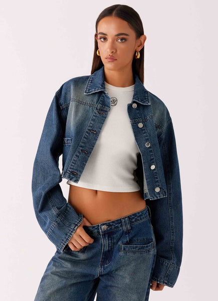 cropped jacket piper denim jacket