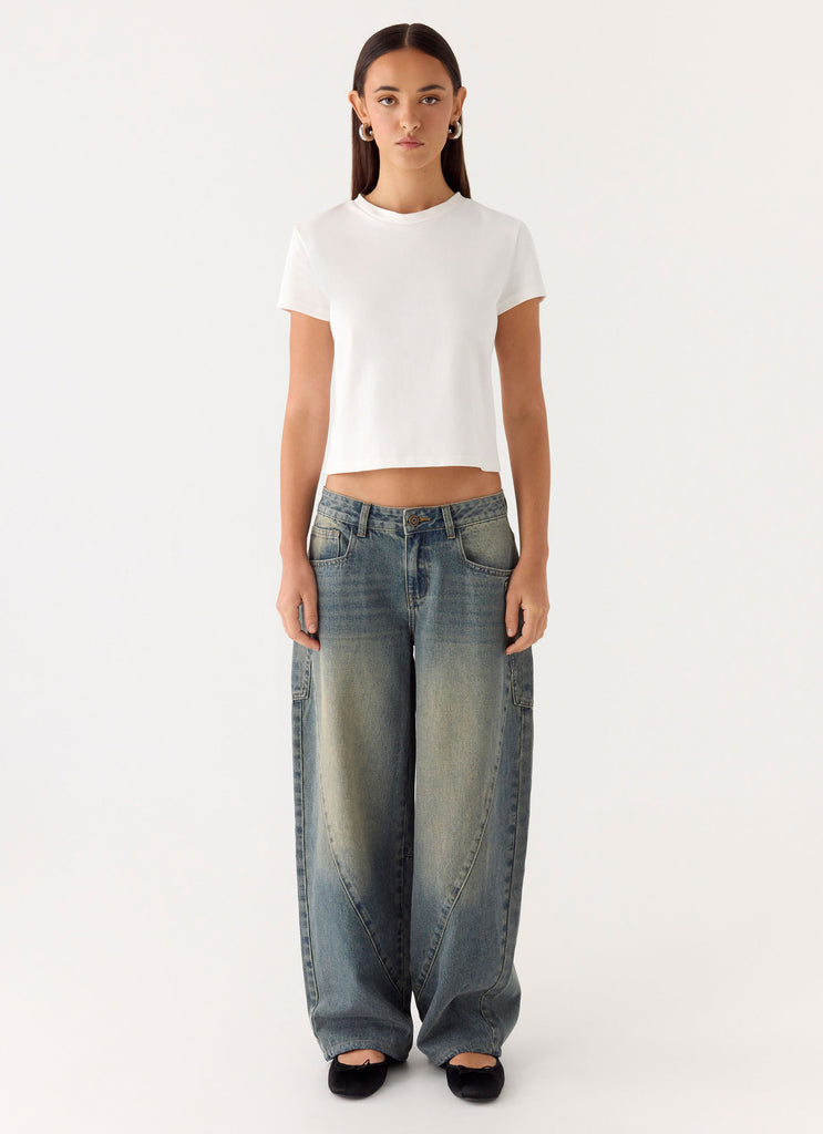 Joseph Low Rise Denim Jeans - Vintage Wash Blue