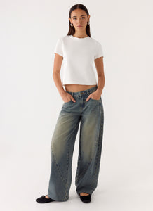 Joseph Low Rise Denim Jeans - Vintage Wash Blue