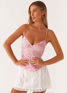 Kamilla Sequin Cami Top - Pink