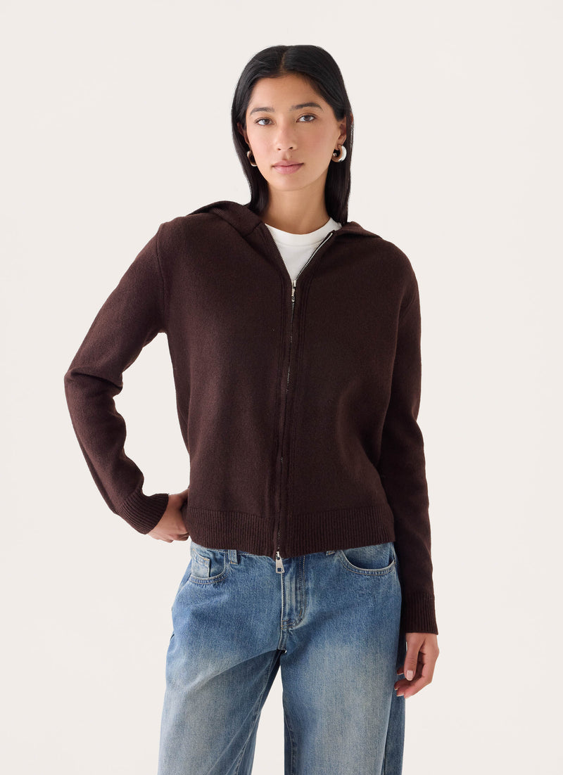 Karina Knit Zip Jumper - Brown