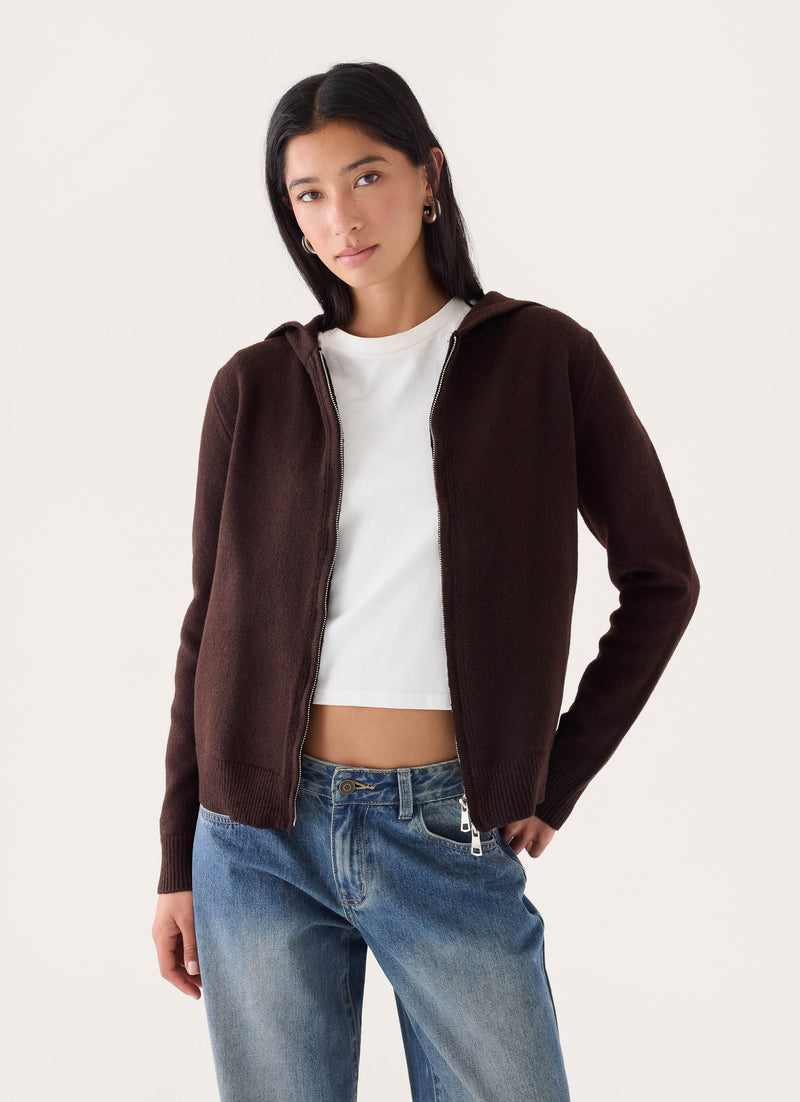 Karina Knit Zip Jumper - Brown